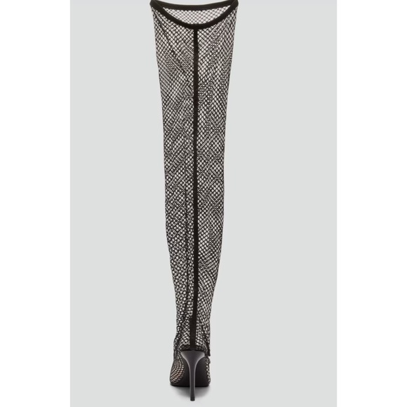 Fashion to Figure 9 Obsidian Thigh-High Fishnet Stocking Boots - Nadia X FTF - Picture 3 of 16
